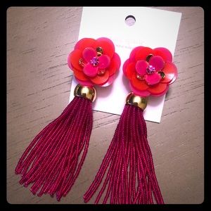 NWT Kate Spade floral tassel earrings